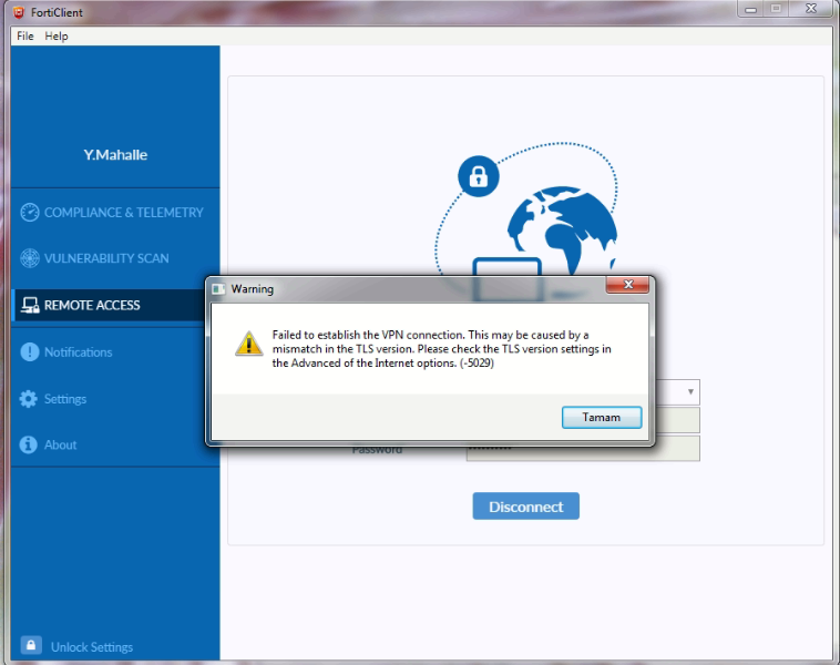 Failed To Establish The Vpn Connection This May Be Caused By A Mismatch In The Tls Version Please Check The Tls Version Settings In The Advanced Of The Internet Options 5029
