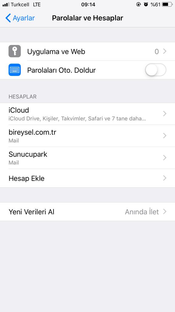 Iphone Mail Kurulumu Adim