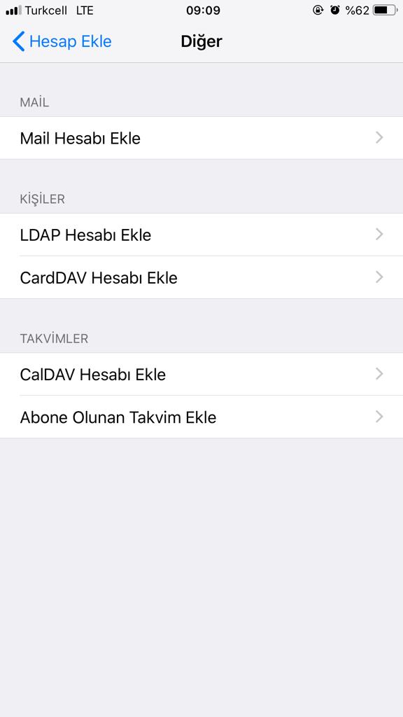 Iphone Mail Kurulumu Adim2