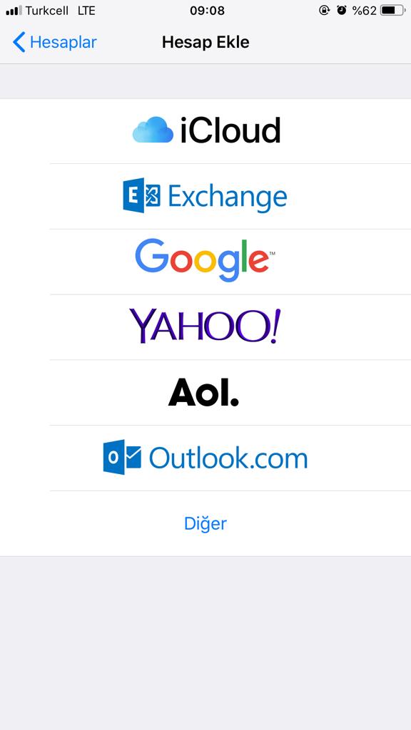 Iphone Mail Kurulumu Adim3