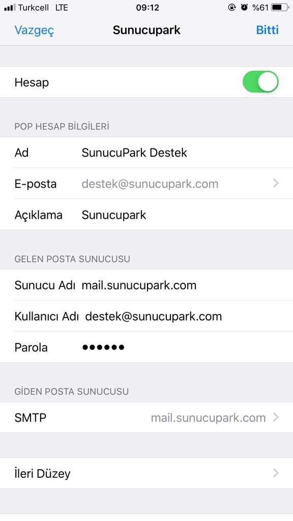 Iphone Mail Kurulumu Adim5