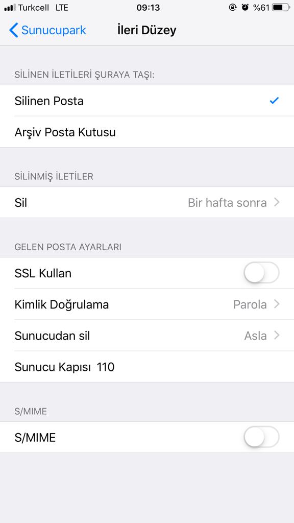 Iphone Mail Kurulumu Adim7