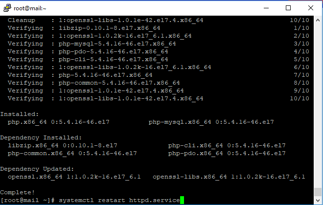 Restart Httpd